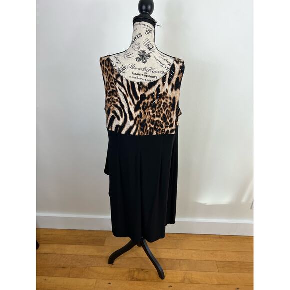 Dressbran Collection Cheetah Print sleeveless dress w/ draping & matching shawl - Picture 5 of 12